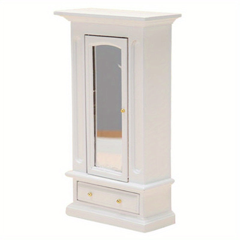 1:12 Dollhouse Wardrobe Mirror Locker Storage Cabinet Furniture Decor