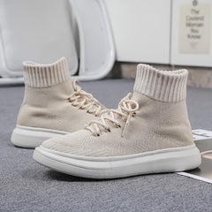 Men's Ankle Top Knitted Skate Shoes Wear resistant Non Slip Casual Shoes