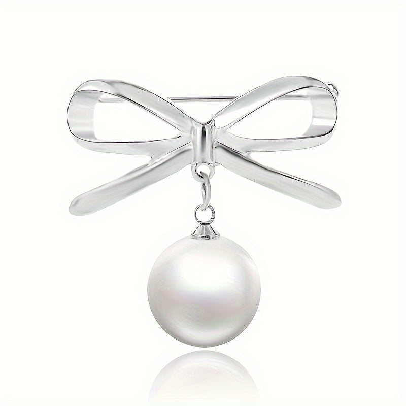 Faux Pearl Brooch Metallic Dress Accessories Wedding Jewelry