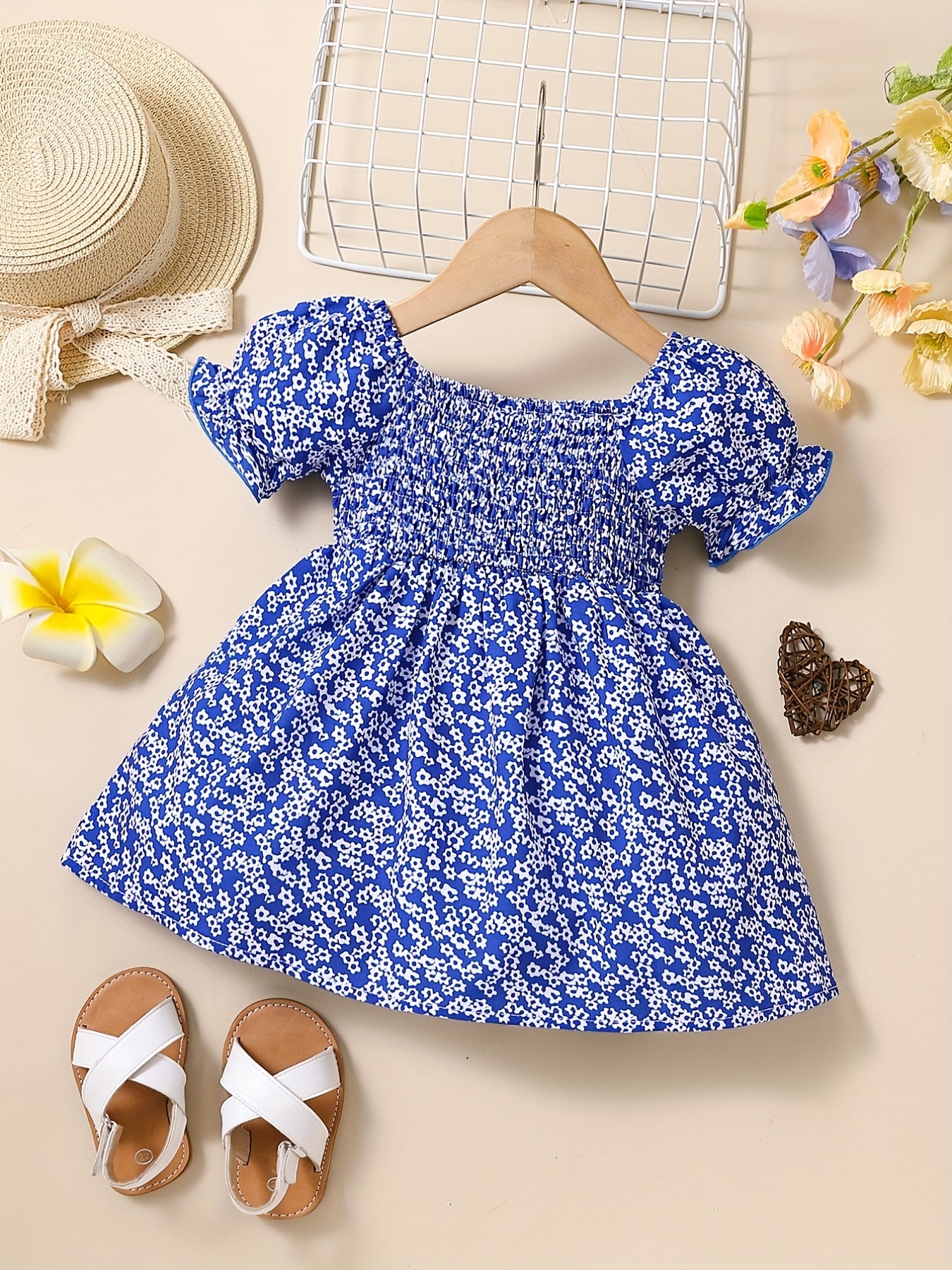 Baby Girls Floral Print Dress for Summer Fun