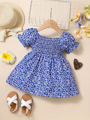Baby Girls Floral Print Dress for Summer Fun