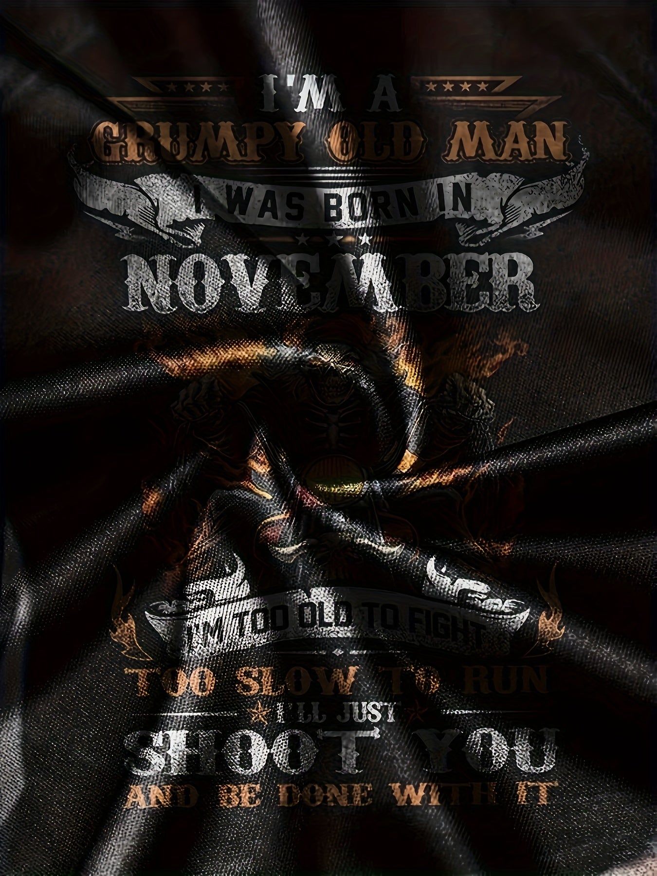 November Born Skeleton Print Men's Graphic Round Neck T shirt