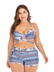 Ethnic Print Bikini Set Women's Plus Vacation Beachwear Swimsuit Set