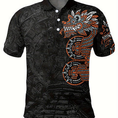 Dragon Pattern Men's Casual Comfy Custom Fit Shirt