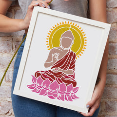Plastic Drawing Stencil Buddha Craft Template for DIY Painting