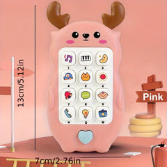 Fawn Shaped Light Up Music Toy Phone with Colorful Buttons, Ideal Birthday Gift