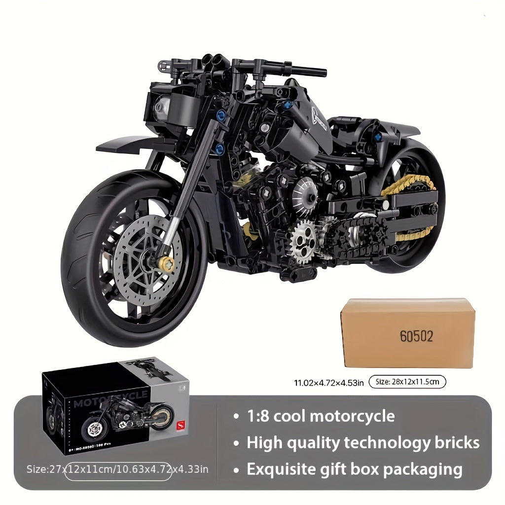 Educational Assembly DIY Technology Building Bricks Motorcycle Model