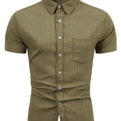 Men's Casual Short Sleeve Shirt for Summer Vacation