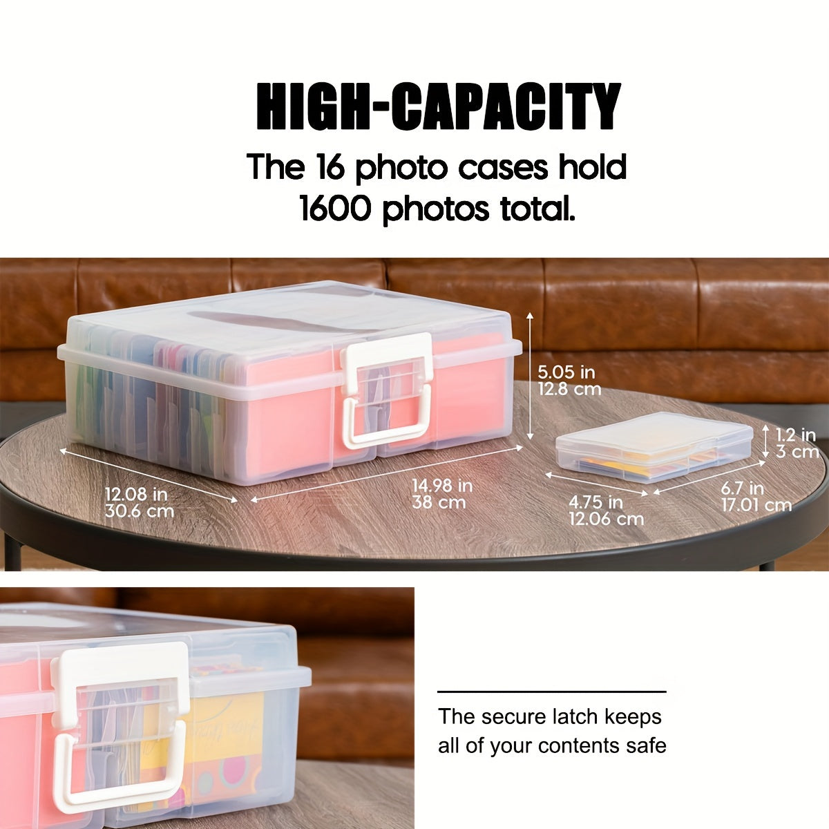 Photo Storage Box: Plastic Large Capacity Container
