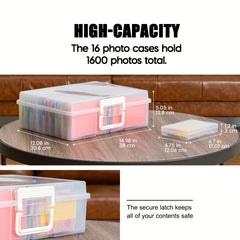 Photo Storage Box: Plastic Large Capacity Container