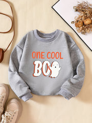 Boys ONE BOO Letter Print Sweatshirt