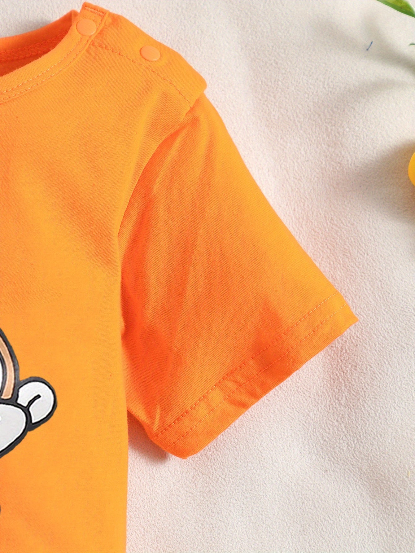 Monkey Cartoon Print Cotton Baby Jumpsuit Short Sleeved Newborn Onesie