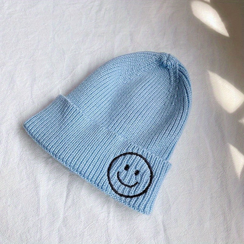 Kids Smiling Face Baby Hat Warm Knitted Woolen Hat