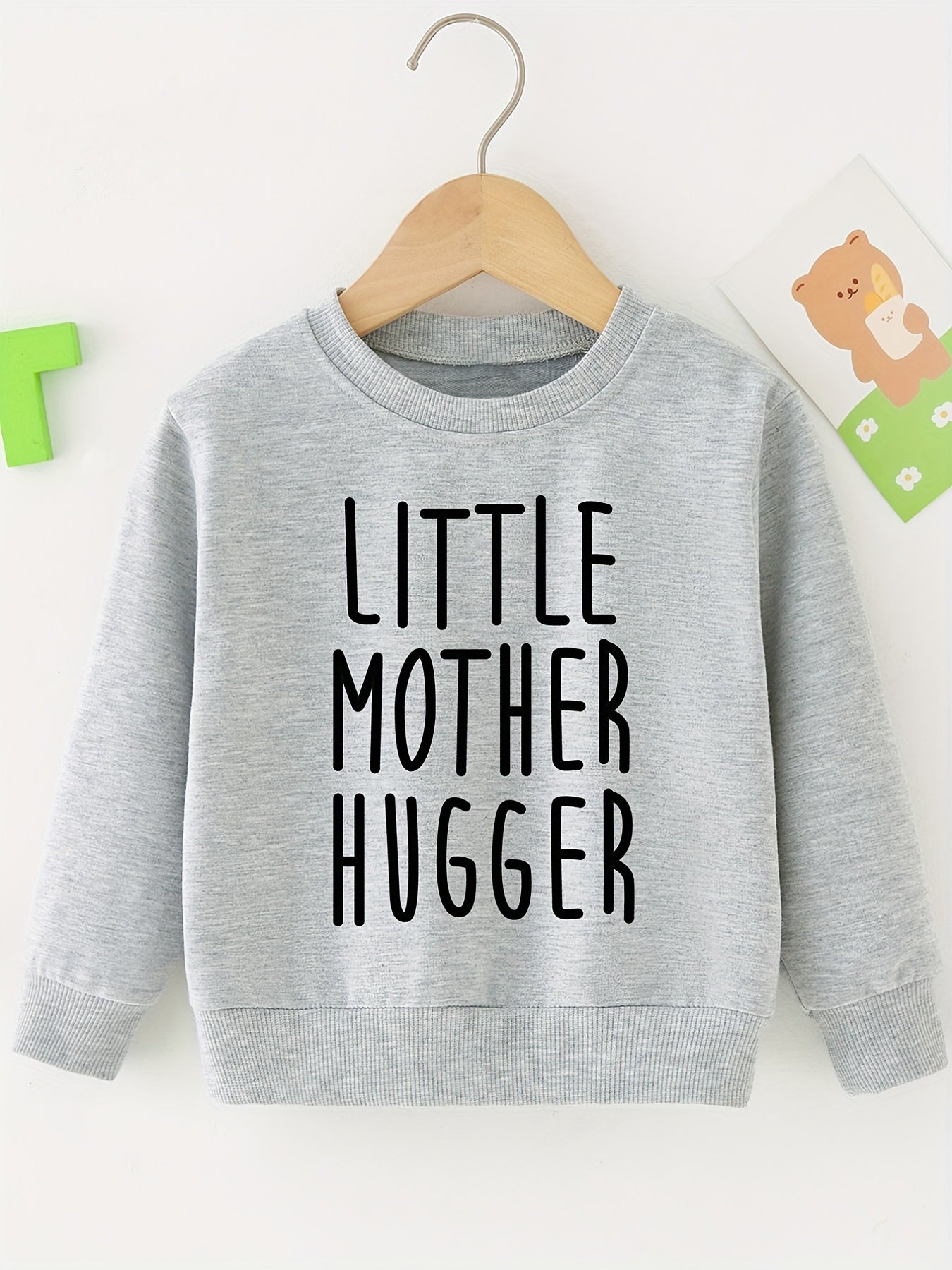 Mother Print Sweatshirt Boy's Casual Graphic Crew Neck Pullover