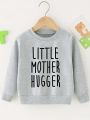 Mother Print Sweatshirt Boy's Casual Graphic Crew Neck Pullover