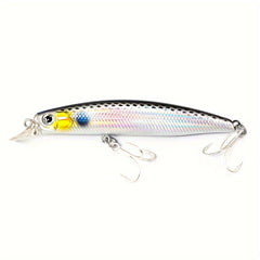 Slow Sinking Minnow Lure Bass Tuna Hard Bait Treble Hook
