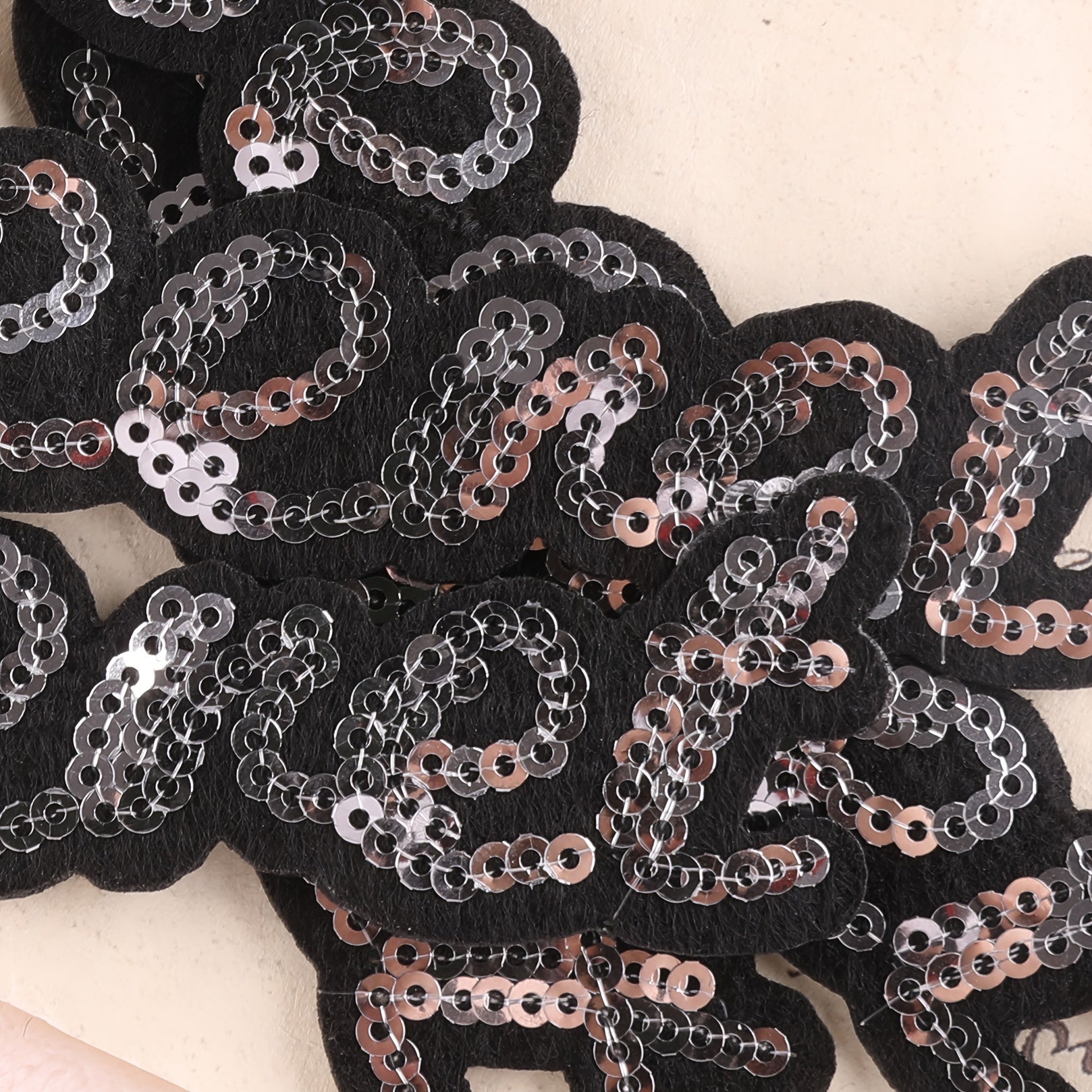 4pcs Sequin Embroidered Letter Applique Patch DIY Iron On Patch