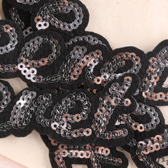 4pcs Sequin Embroidered Letter Applique Patch DIY Iron On Patch