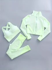 Ultimate Yoga Fitness Set: Seamless Top, Leggings, Sports Bra