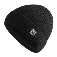 Men's Winter M Letter Plus Velvet Thick Warm Knitted Cap