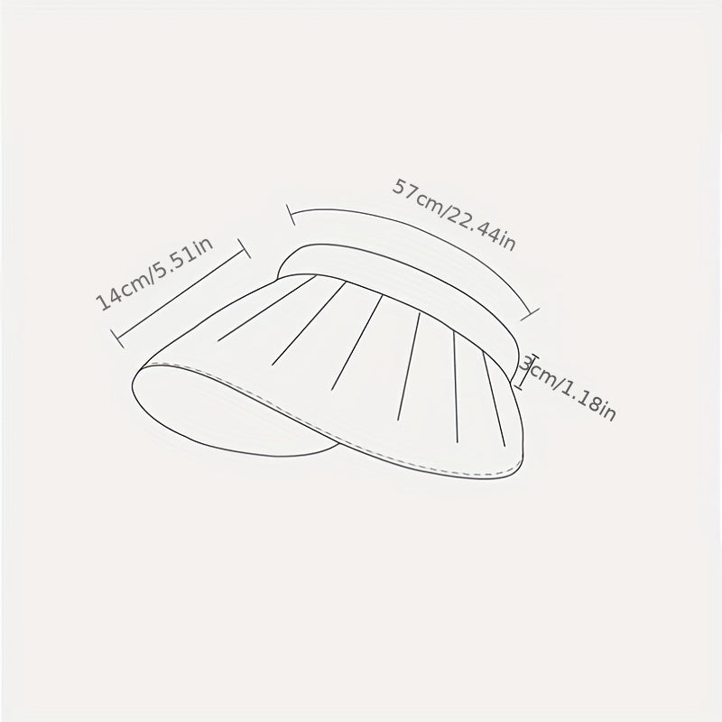 Wide Brim Ponytail Visor Hat UV Protection Sun Hats Casual Solid Foldable