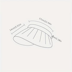Wide Brim Ponytail Visor Hat UV Protection Sun Hats Casual Solid Foldable