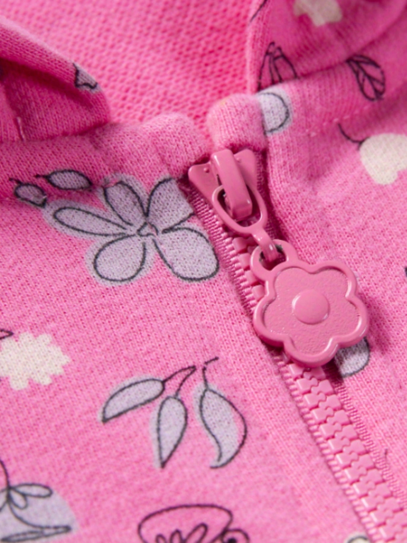 Toddler Girls Unicorn & Flowers Hooded Jacket Cotton Zipper Coat