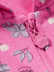 Toddler Girls Unicorn & Flowers Hooded Jacket Cotton Zipper Coat