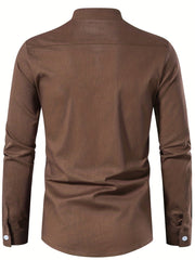 Cotton Men's Long Sleeve Retro Medieval Pirate Shirt Lace Up Casual Beach Tops