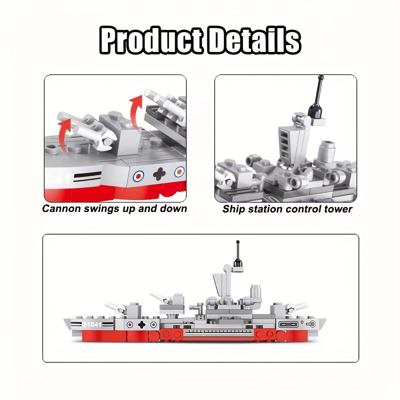 Military Warship Aircraft Carrier Mini Boat Model Building Blocks Toy