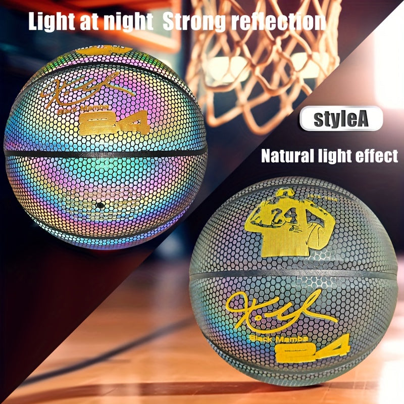 Size 7 Reflective Colorful Basketball Anti Slip Wear resistant Ball