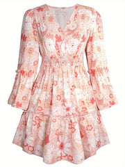 Casual Dress Women's Plus Floral Print Smock Dress
