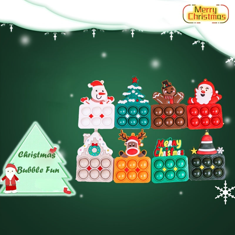 8pcs Christmas Bubble Joy Gift Stress Relief Squeeze Toys