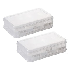 2pcs Clear Double Layer Plastic Jewelry Box Organizer Storage Container