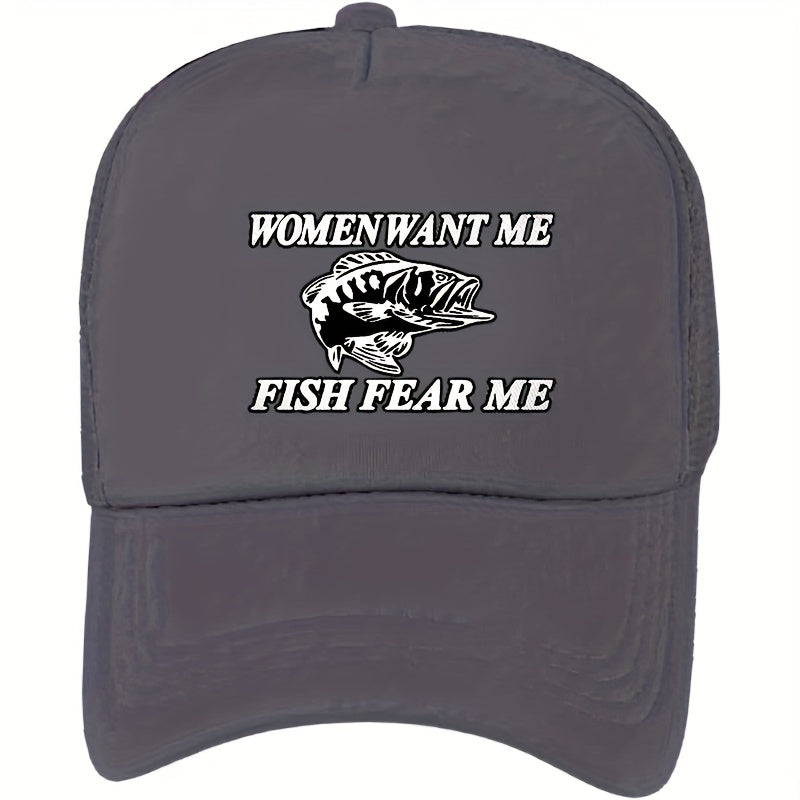 Fish Print Baseball Cap Lightweight Adjustable Sun Hat Unisex