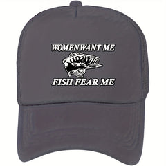 Fish Print Baseball Cap Lightweight Adjustable Sun Hat Unisex