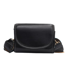 Retro Style Mini Faux Leather Crossbody Bag Wide Strap Shoulder Purse