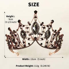 Baroque Crown Bridal Crystal Tiara Crown Gothic Wedding Headpiece Vintage