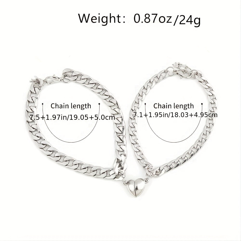 Couple Bracelets Set Magnetic Heart Attraction Bracelets