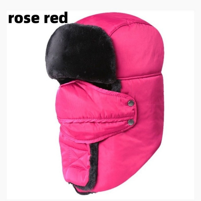 Men's Winter Hat With Mask Neck Guard Warm Cotton Hat
