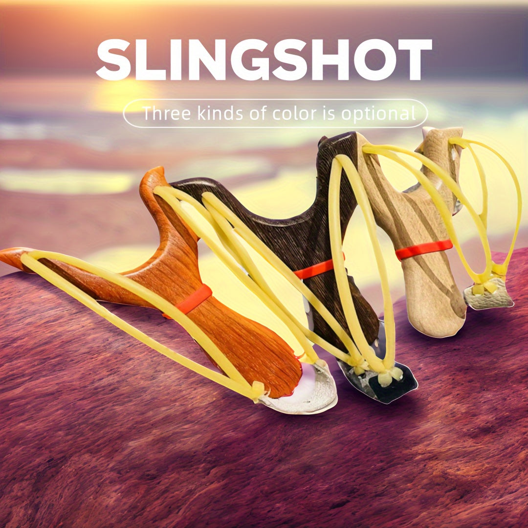 High Precision Wooden Slingshot Toy with Rubber Band