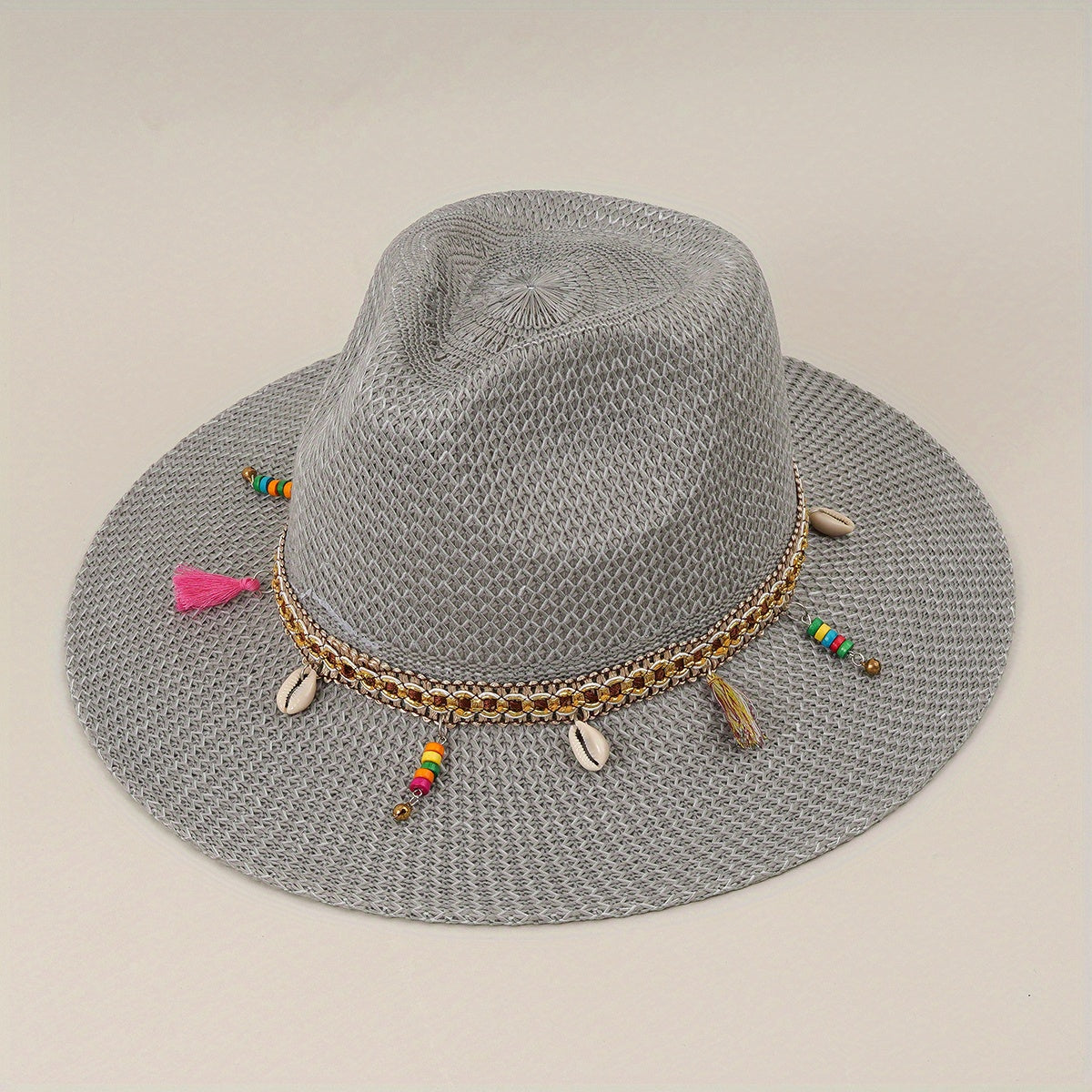 Men's Summer Straw Sun Visor Hat Big Eaves Outdoor Fishing Travel Beach Hat