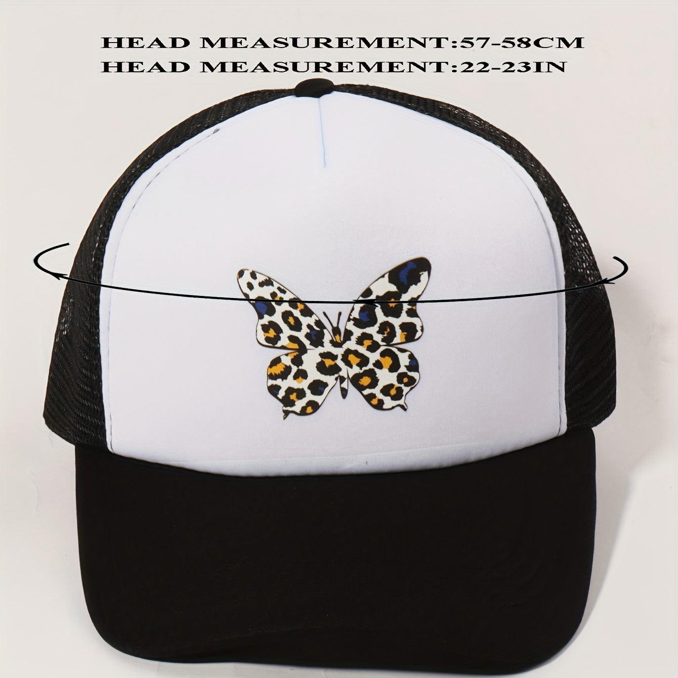 Leopard Butterfly Print Trucker Hat & Mesh Baseball Cap Lightweight Dad Hats