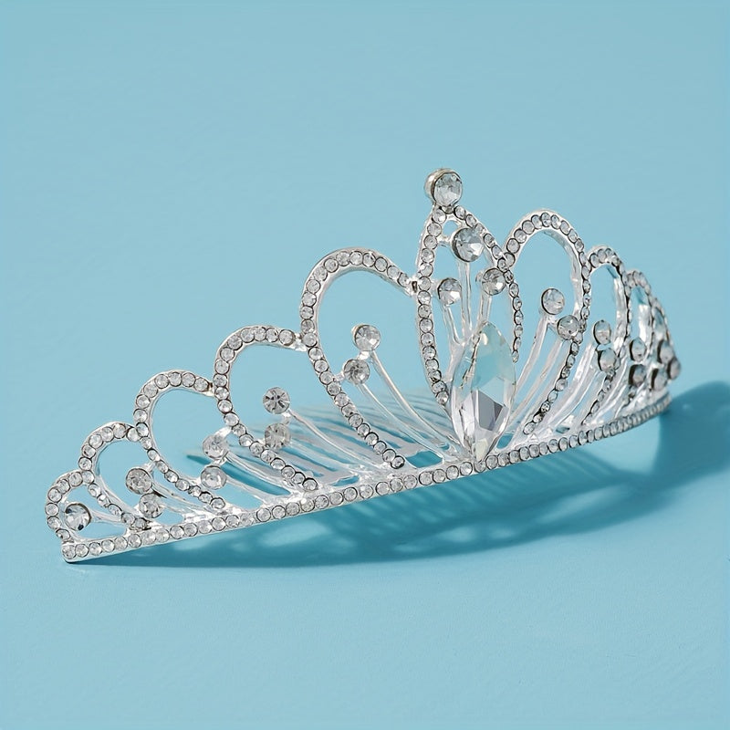 Crystal Rhinestone Princess Tiara Wedding Hair Accessories For Bride