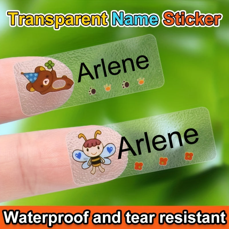 Custom Transparent Name Sticker Cartoon Waterproof Labels