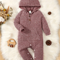 Infant Hooded Jumpsuit Long Sleeve Casual Romper