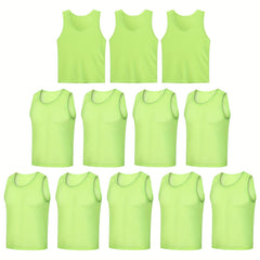 12pcs Quick Dry Soccer Practice Vests Pinnies Jerseys Soccer Bibs For Adult