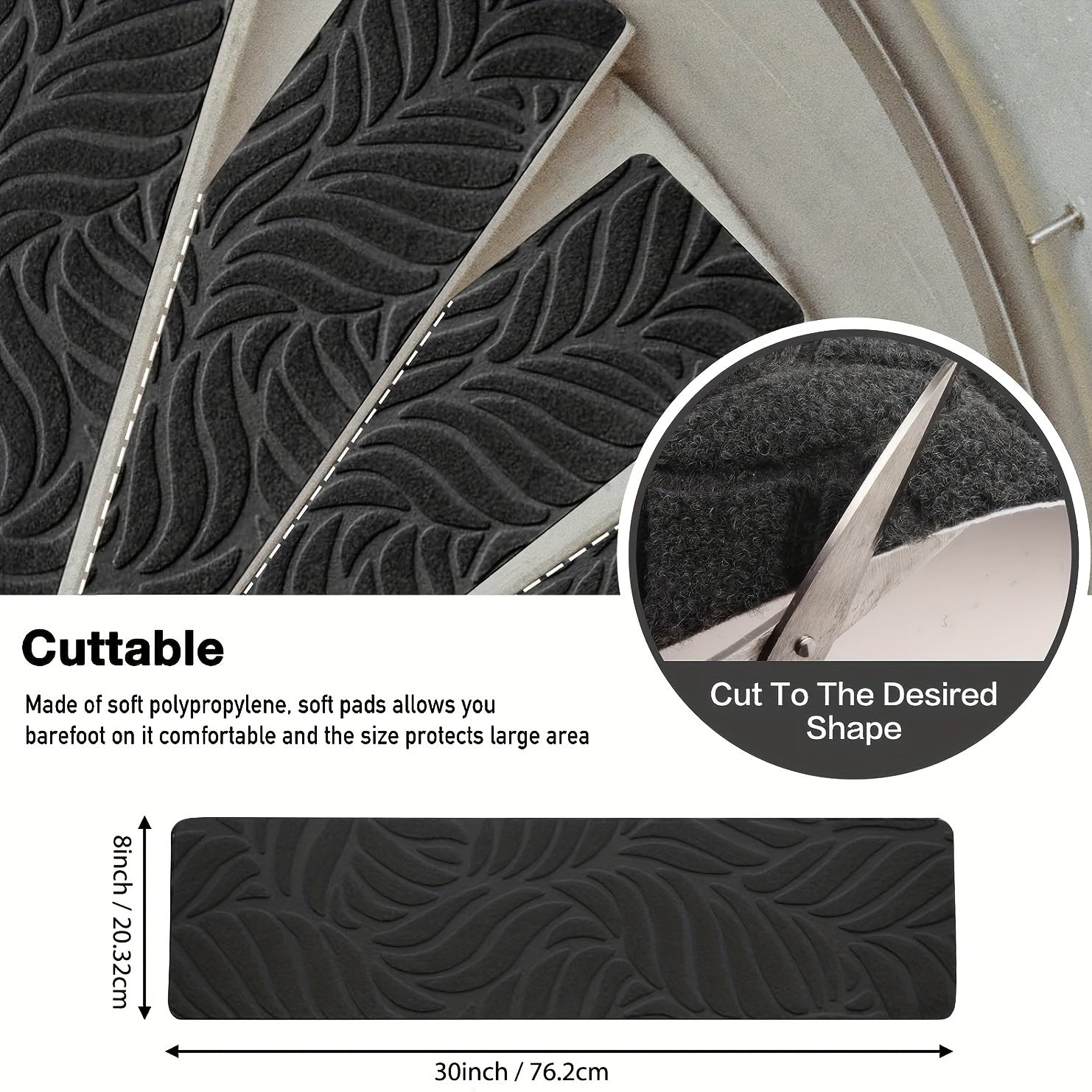 7pcs Stair Treads Non Slip Carpet Tape Set Of 7 Leaf