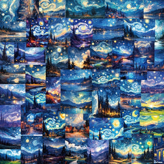 50pcs Fantasy Landscape Waterproof Stickers for DIY Decorations