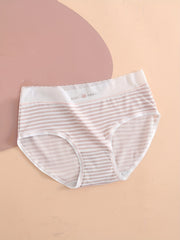 5pcs Bunny Print Striped Briefs Women's Lingerie & Underwear